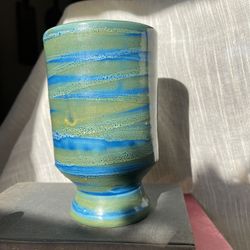 Mid Century Bitossi Style Glazed Pottery Vase Made in Italy