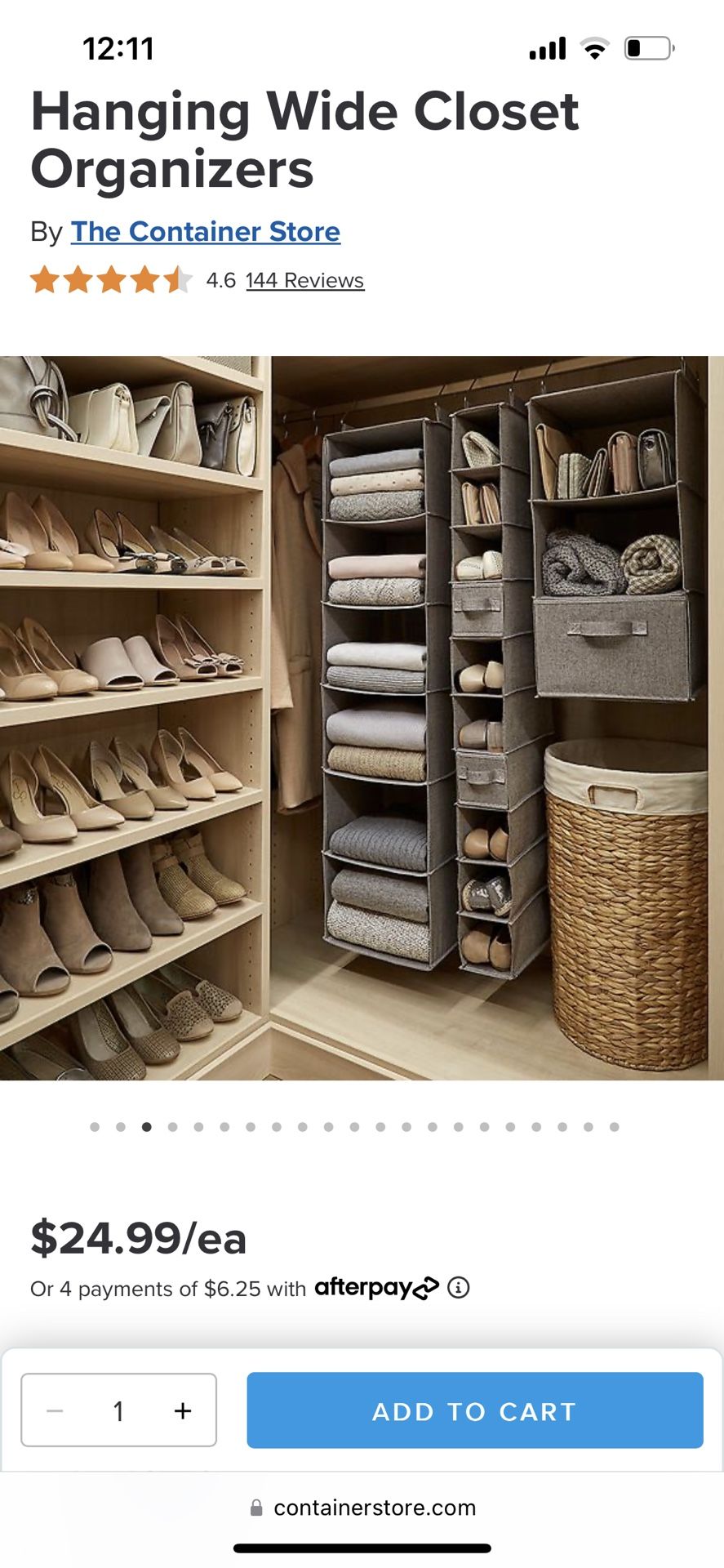 Beige Ran Hanging Storage For Closet (like Shelves)