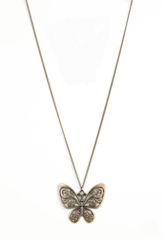 NEW PAPARAZZI BUTTERFLY BOUTIQUE - BRASS NECKLACE