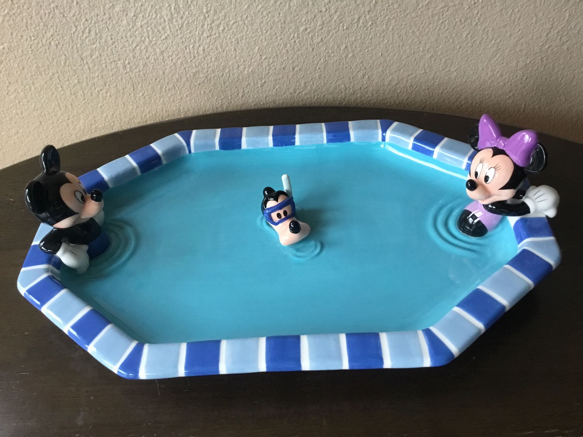 Vintage Disney Mickey Mouse Ceramic Pool Party Platter