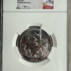 2016 5oz NGC MS69 DPL SHAWNEE SILVER COIN 
