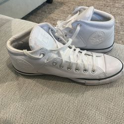 Converse Chuck Taylor All Star High St White Leather Shoes Sz 10 Unisex
