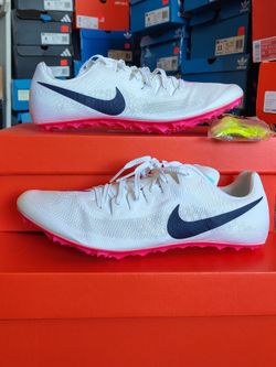 New Nike Ja Fly V4 Track and Field Spike Shoes men's size 9 white crimson violet jafly