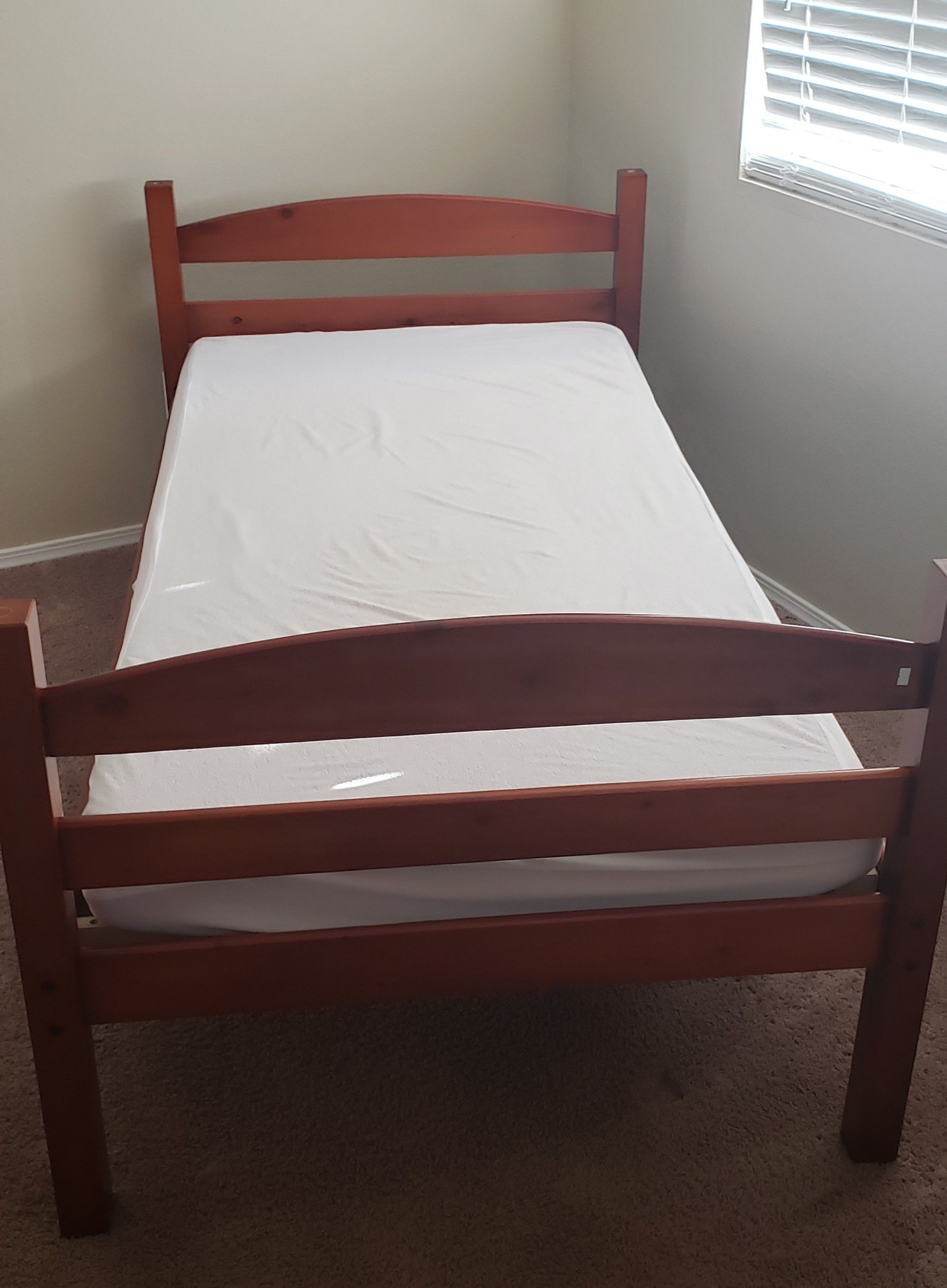 Twin bed frame with mattress