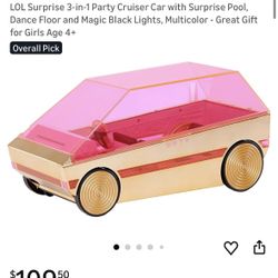 LOL Surprise Doll 3-In-1 Party Cruiser Car Pool, Dance Floor Magic Black light