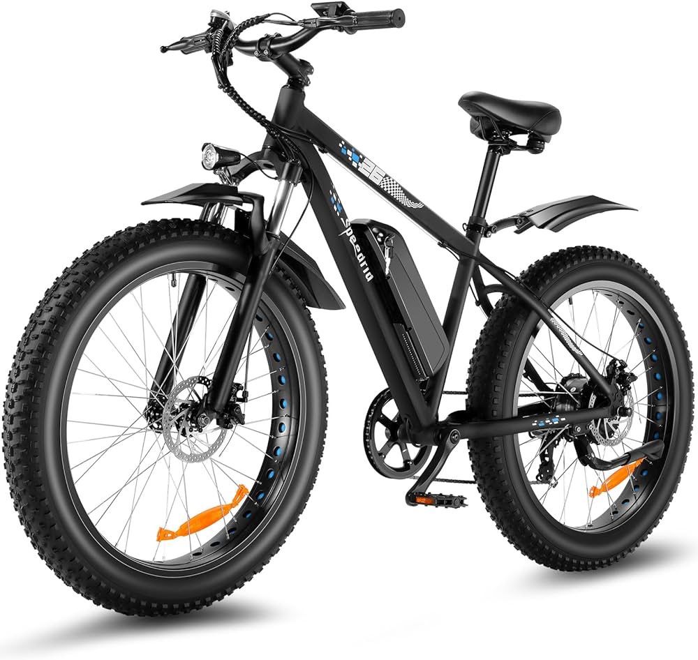 Speedrid Electric Bike 26" Fat Tire Electric Bike for Adult, 25mph Peak 750W 48V 10.4/ 13Ah Removable Battery Electric Mountain Bike, Commuting Off Ro