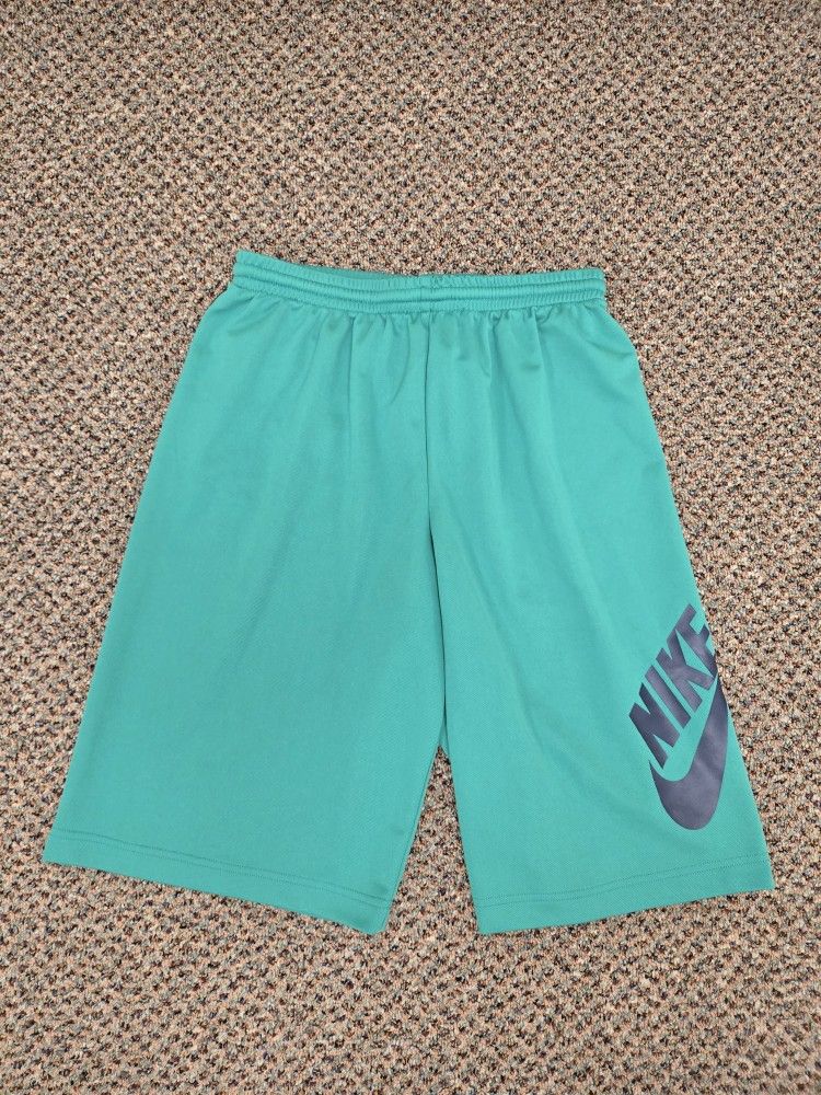 Nike SB Dri-Fit Shorts 'Staduim Green' Navy Logo Skateboarding (Kids XL)