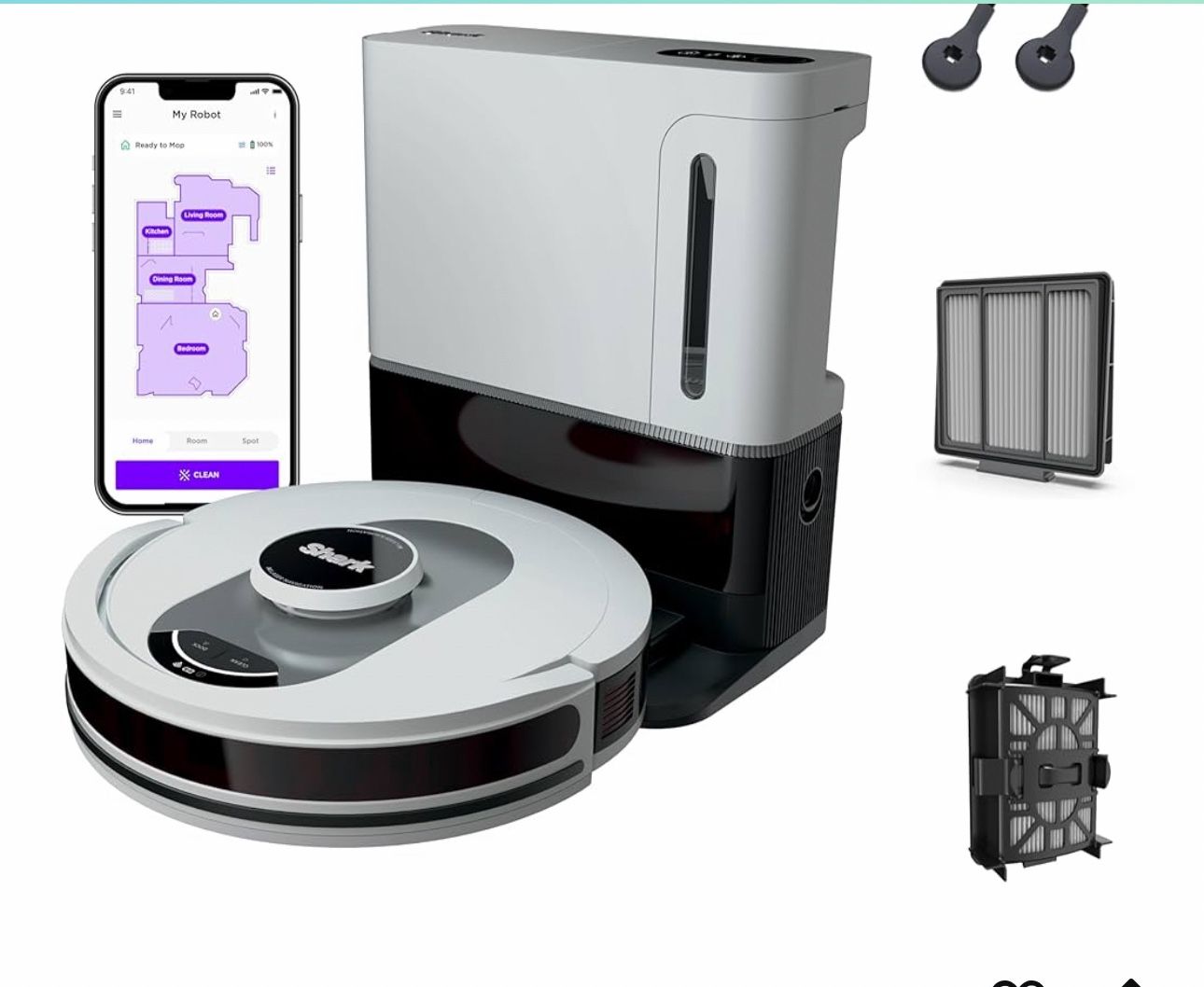 Shark AI Ultra Voice Control Robot Vacuum with Matrix Clean Navigation, Home Mapping, 60-Day Capacity, XL Self-Empty Base for Homes with Pets, Carpet 