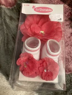 New Set  Headewrap And Booties