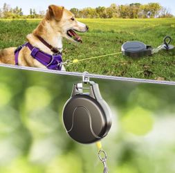 30ft Dog Tie Out Cable and Retractable Dog Leash