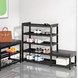 Stainless Steel Simple Shoe Rack Home Indoor Door can sit Shoe Changing Stool Living Room Storage Shoe Cabinet