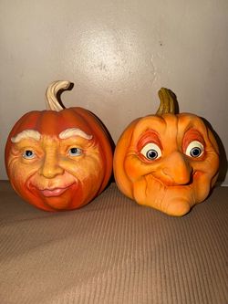 Ceramic Pumpkin Face Decor