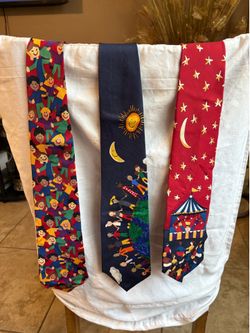 Lot of 3 Vintage Save The Children Silk Ties