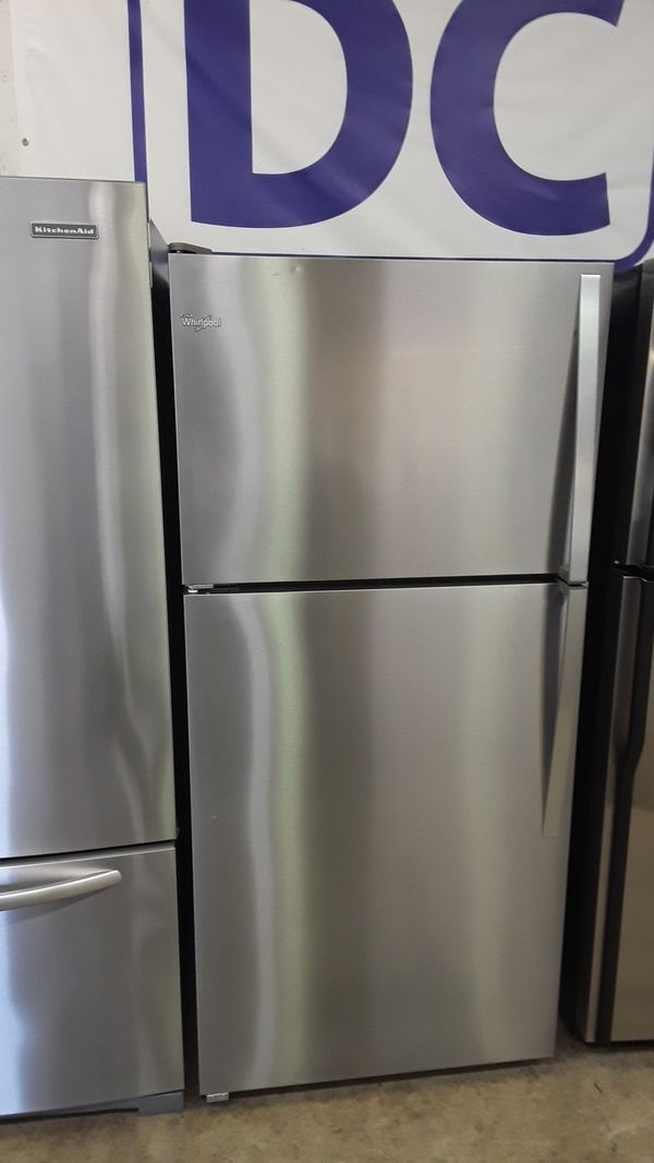 18 cubic foot Whirlpool stainless steel refrigerator for Sale