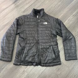 The North Face Girls Mossbud Swirl Reversible Jacket Black XL 18 Fleece Quilted