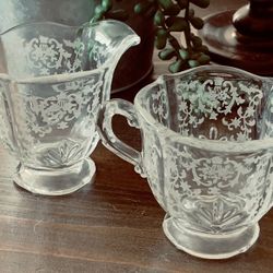 Fostoria Baroque Creamer & Sugar 