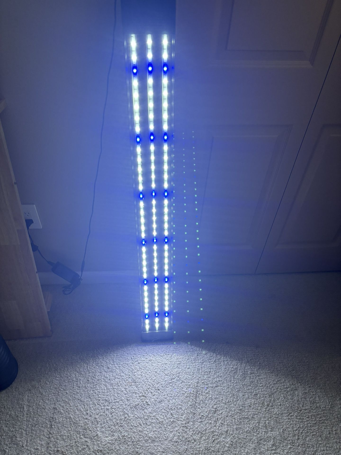 Aquarium fish tank 4’ LED white + blue strip light with digital timer 