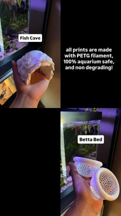 Aquarium 3D prints betta hammock shrimp