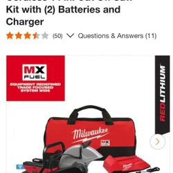 Milwaukee 14" Cut Off Saw W/2 Batteries +charger NIB