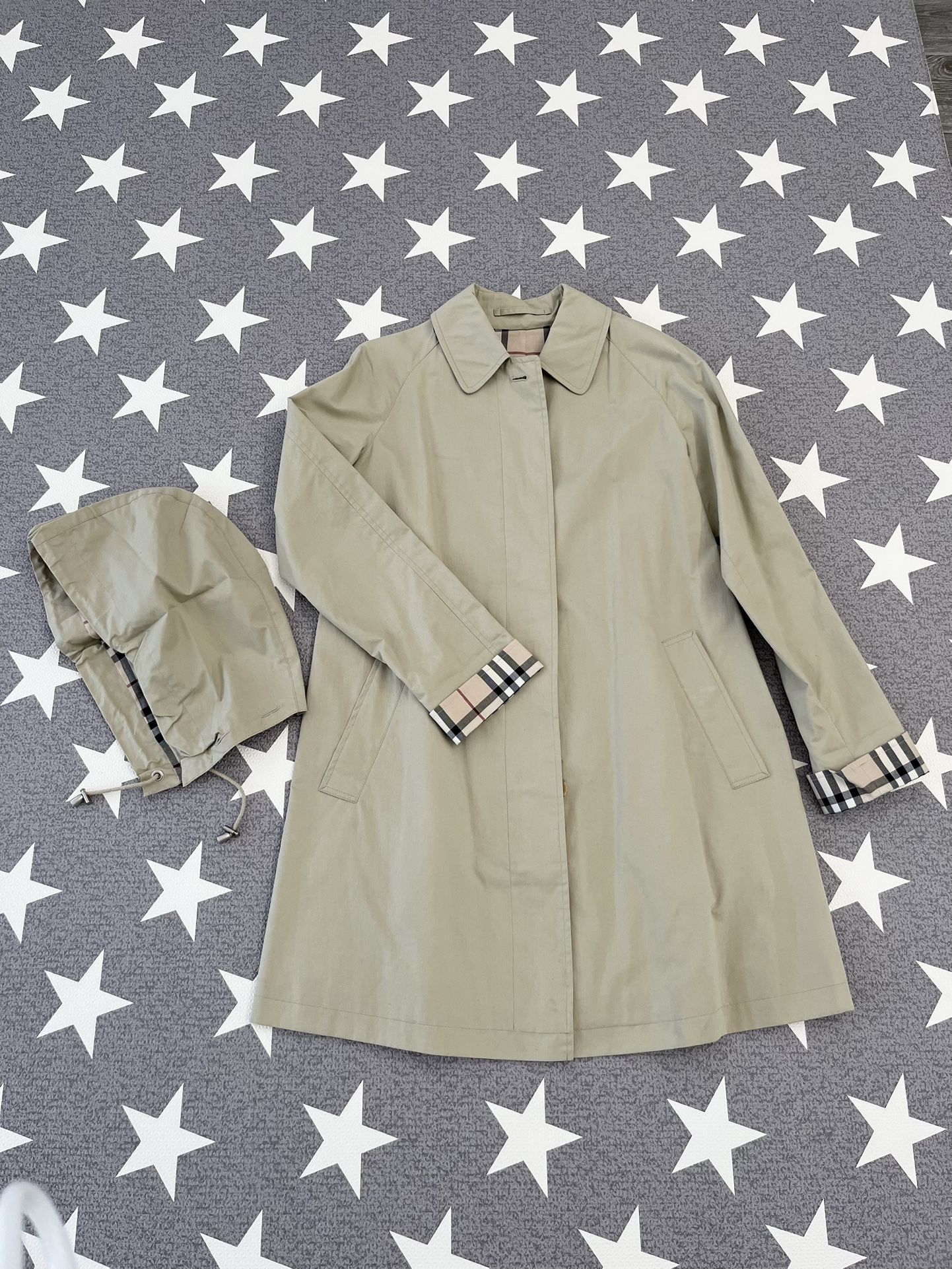 Burberry trench coat.