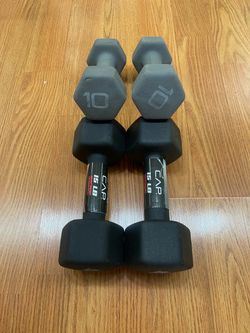CAP, 15lb Neoprene Dumbbell, Black, Single