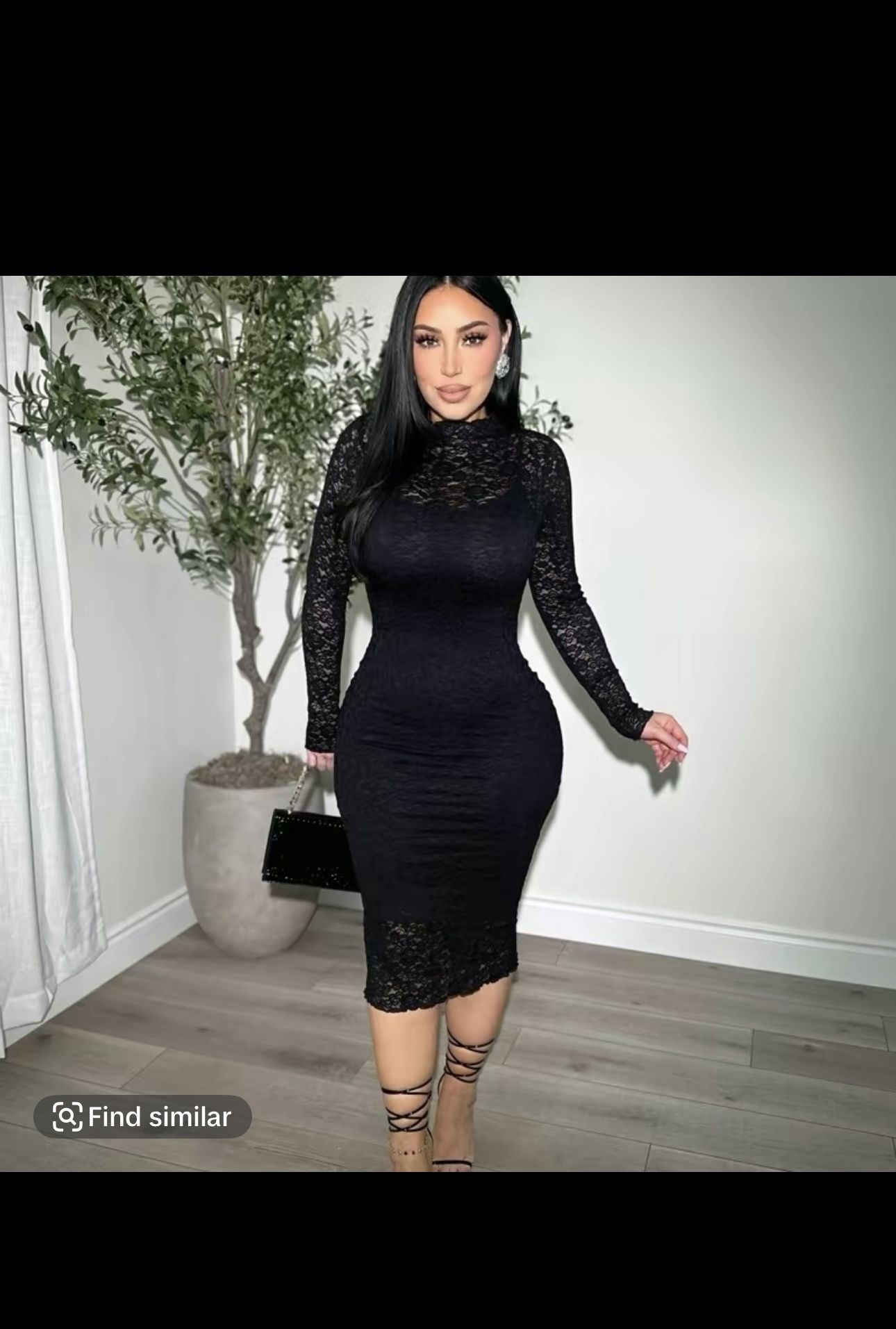 Girls Night Going Out Dress With Sleeves Formal Gown Maxi Dress Jessica  Wright Black Dresses Long Sleeve Lace Dress Size Small