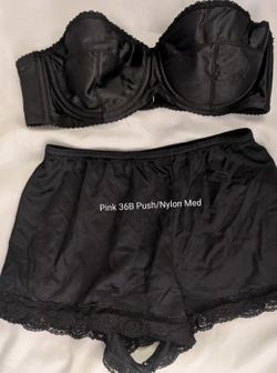 Womens Victoria Secret Pink 357897 Wear Everywhere Wireless Pushup Bra Black 36B / B80 Straps Can Criss Cross In The Back, 86% Polyamide, 14% Elastan
