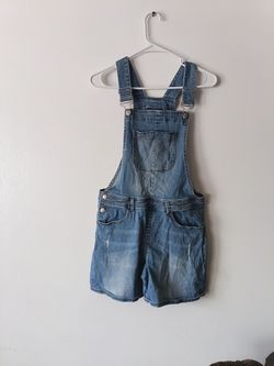 Girls Calvin Klein Jeans Light Blue Denim Short Overalls Sz. L(12/14)