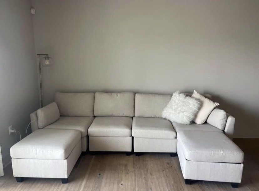 Beige Modular Sectional Sofa