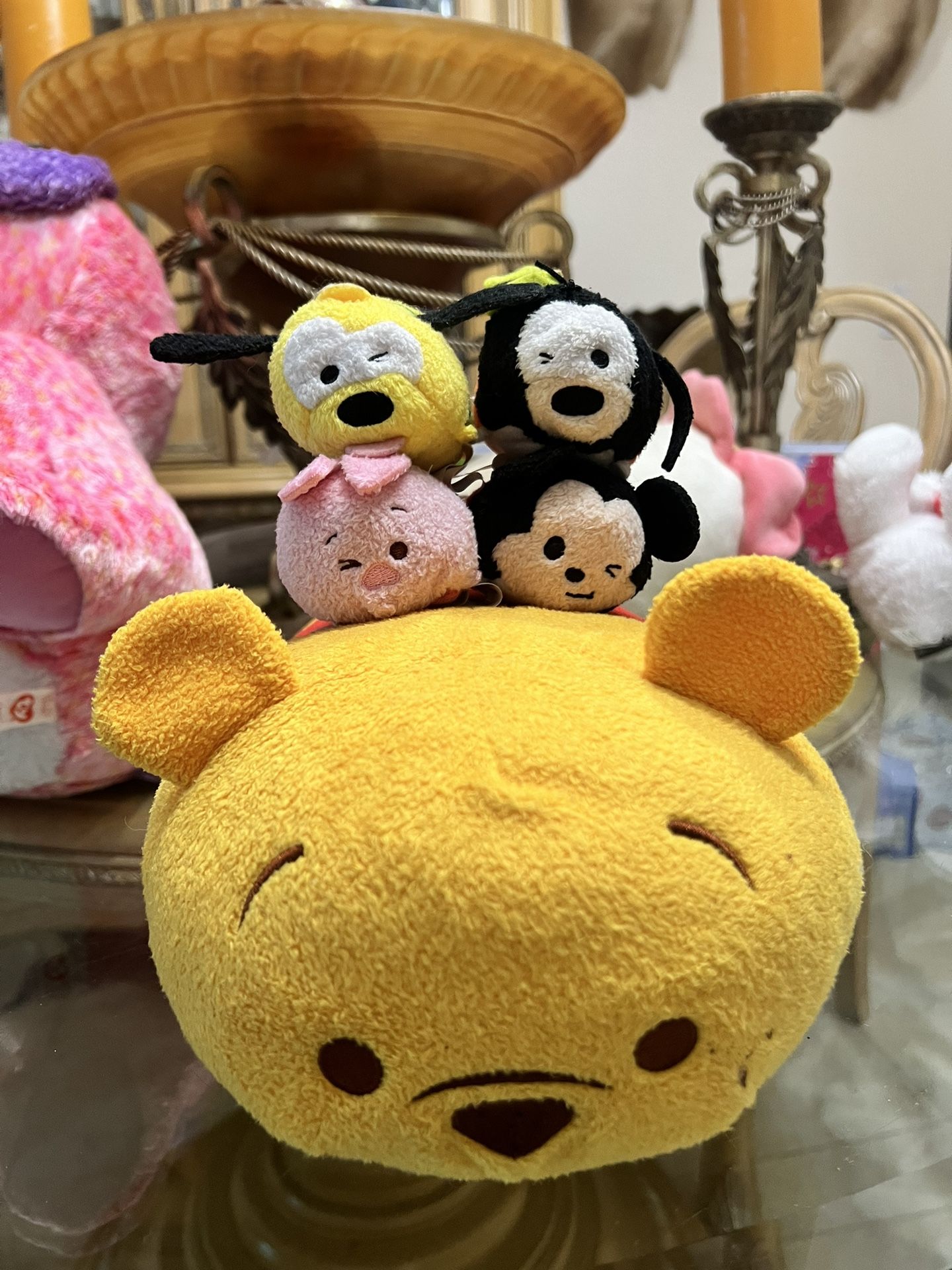 Winnie the pooh & mickey mouse Tsum tsum plushies!