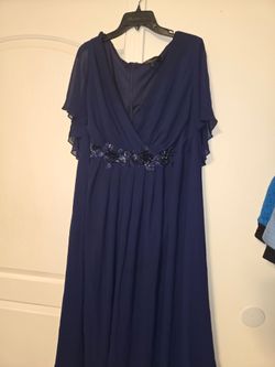 Navy Blue Formal Chiffon Gown
