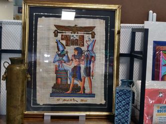 Hand Painted Egyptian Papyrus Art