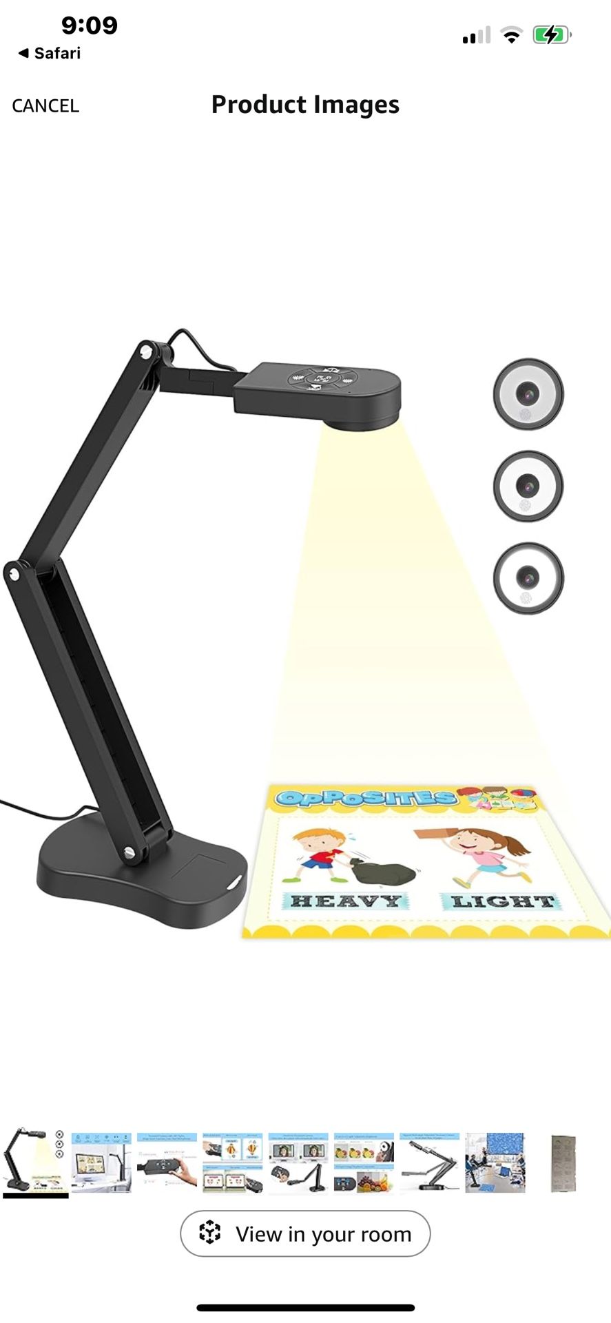 8MP Document Camera for Teachers and Classroom, USB Doc Camera, Webcam for A3 A4 Size with Dual Mic, LED Light, Up and Down, Left and Right Image Inve