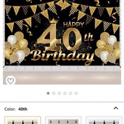 40th Birthday Decor Black and Gold