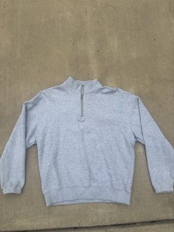 Gray Quarter-Zip Pullover Sweatshirt