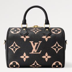 LV Speedy Bandoulière 25  Bicolor Monogram Empreinte Leather