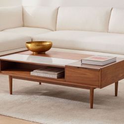West Elm Mid-Century Marble Pop-Up Coffee Table (48"–60")