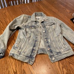 Old Navy Distressed Jean Jacket Size Small Worn Once 