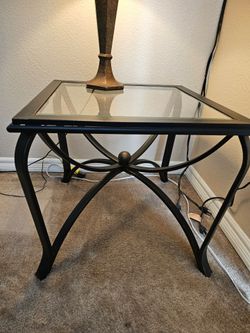 Lamps and glass end table