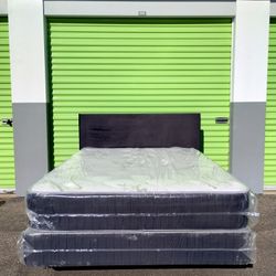 🔥 QUEEN BED SET – MODERN UPHOLSTERED HEADBOARD | $399 🔥