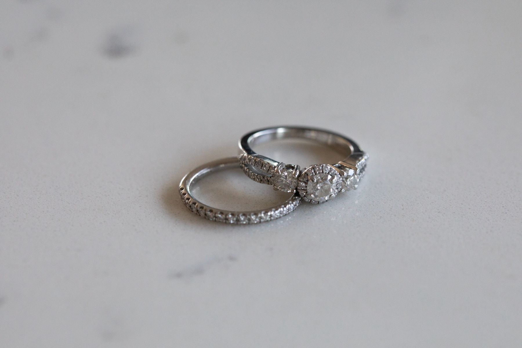 Platinum Ladies Round Diamond Rings size 5.5