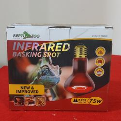 REPTI ZOO 2 Pack Infrared Heat Lamp, 100W Reptile Heat Emitter Infrared Basking Spot Light, Red Heat Lamp for Chickens Coop Reptile Pets Brooder Use