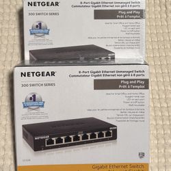 Netgear GS308 8-Port Switches – New – 2 for $40