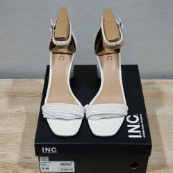 NWB! INC Women's Lexini Block Heel Bridal Strap Shoe (9M) Pearl 