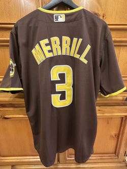 Jackson Merrill Jersey #3 Men's Dark Brown (New w/ tags) Sizes: Med, Large & XL