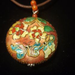 Butterfly And Flowers Necklace
