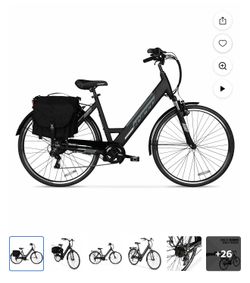 Hyper Bicycles 36V Class 2 700C Electric Commuter E-Bike, Adult Ages 13+, Pedal-Assist, 250W Motor, Black