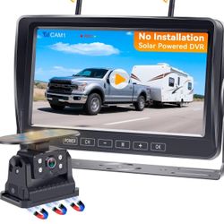 Brand New In The Box- Wireless Backup Camera for RV Install-Free 7-Inch: Magnetic HD 1080P Recording Solar Rear View Camera No-Delay Signal with Touch