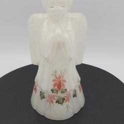 Beautiful Vintage Fenton Handpainted & Signed Opalescent Glass Angel With Original Sticker 