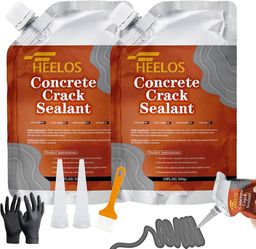 Concrete Crack Filler,Cement Crack Sealant, High Elasticity Crack Filler Repair Sealer, Self Leveling Waterproof Caulking Glue Sealing Adhesive for Co